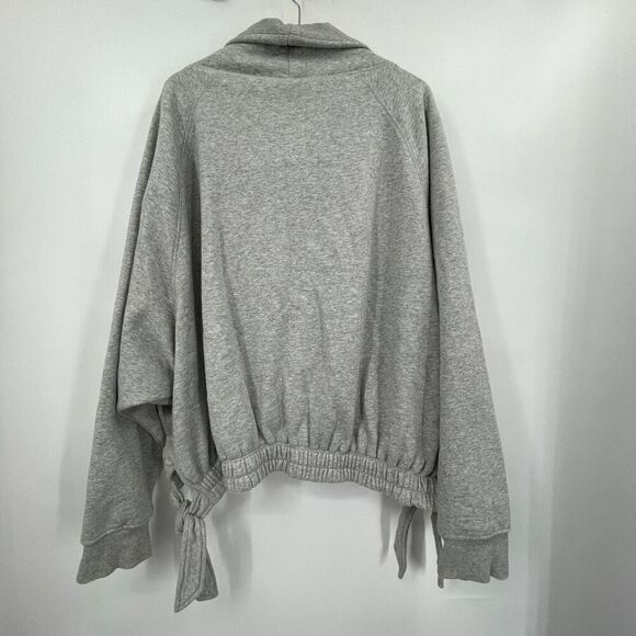 Daily Practice by Anthropologie Gray Cropped Funnel Neck Sweatshirt Size XL - Picture 7 of 8